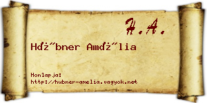 Hübner Amélia névjegykártya